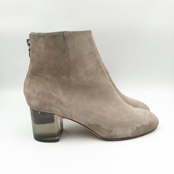 RAG & BONE Drea Tan Leather Suede Block Heel Ankle Boot Womens 9.5 - Picture 3 of 12